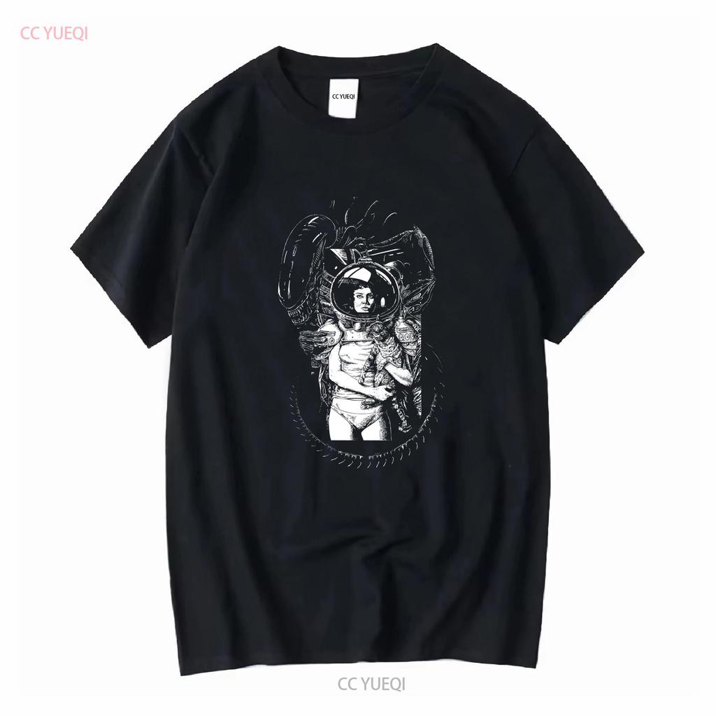 Alien Ellen Ripley Jonesy Sci Fi Horror T Shirt Vintage Washed Fashion Designer Clothes Slightly Streetwear Homme Casual
