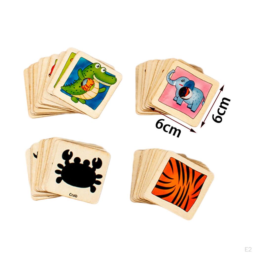 Kids Wood Puzzle Matching Animal Activities Cognition Toy Jigsaw for Baby