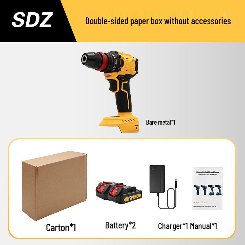 21V Brushless Cordless Electric Drill & Screwdriver Set with Lithium Battery