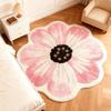 Bloemenpatroon Slaapkamer Decoratie Franse Vloerkleed Pluizig Zacht Nachtkastje Vloerkleed Onregelmatige Vorm Vloerkleden voor Woonkamer Dikke Pluche Vloermat