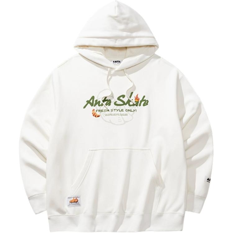 Anta Comfortable Casual Versatile Hoodie Unisex hoodies Ivory 172448703N-1