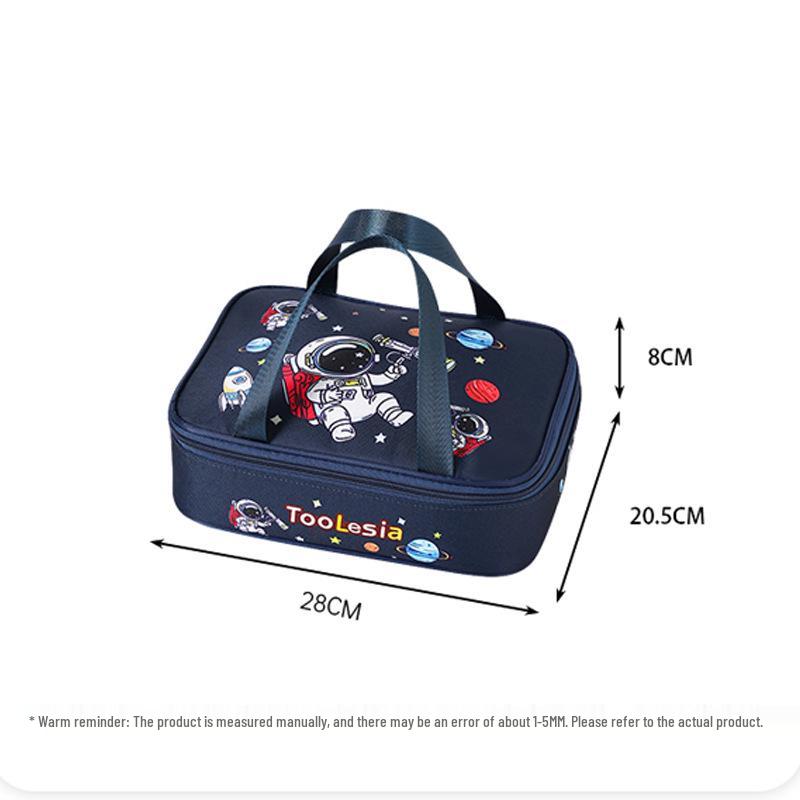 Insulated Cartoon Bento Lunch Bag for Kids - Waterproof, Large, and Portable