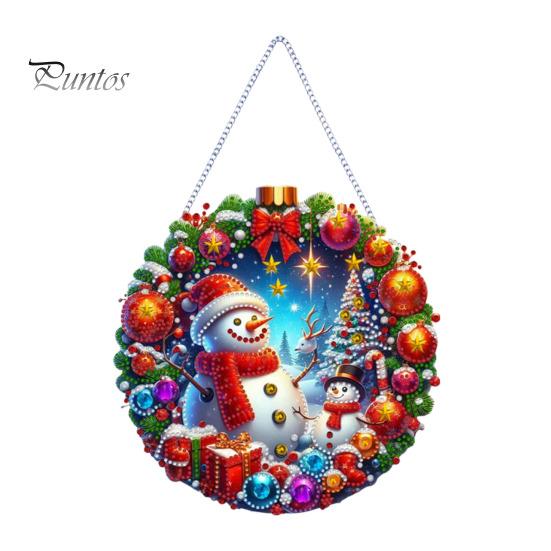 Vánoční přívěsek z drahokamu Závěsný Santa Sněhulák Ozdoba na strom DIY Oboustranné umění z drahokamu na stěnu Dveře Okno Dekorace krbu