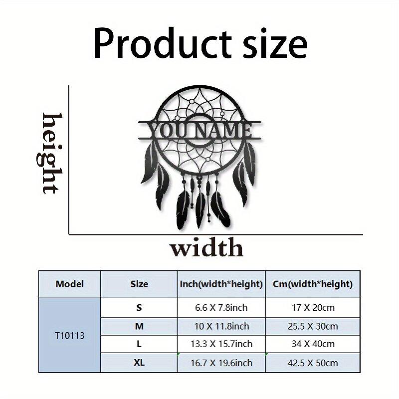

Custom Boho Metal Dreamcatcher Wall-Mounted Art Decor, Indoor/Outdoor Signs for Rooms/Entryway, for Housewarming/Easter/Birthday S-20x17CM