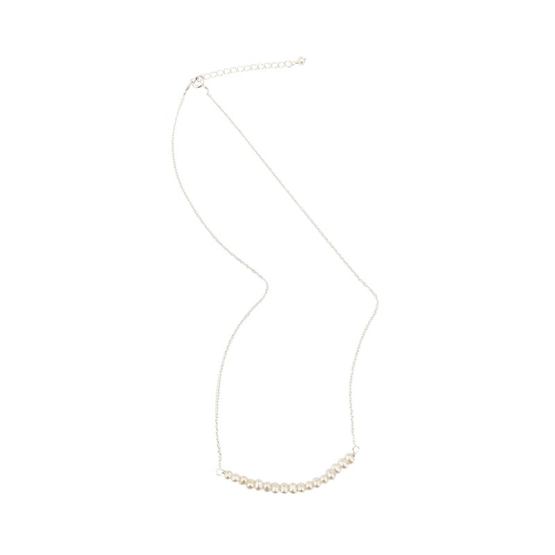 

Ожерелье из натурального жемчуга, женская цепочка на ключицы, INS, простая улыбка, серебро 925 пробы, маленький дизайн, темпераментное ожерелье 40cm
