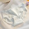 Women Girls Pure Cotton Mid Waist Breathable Antibacterial Solid Brief Underwear