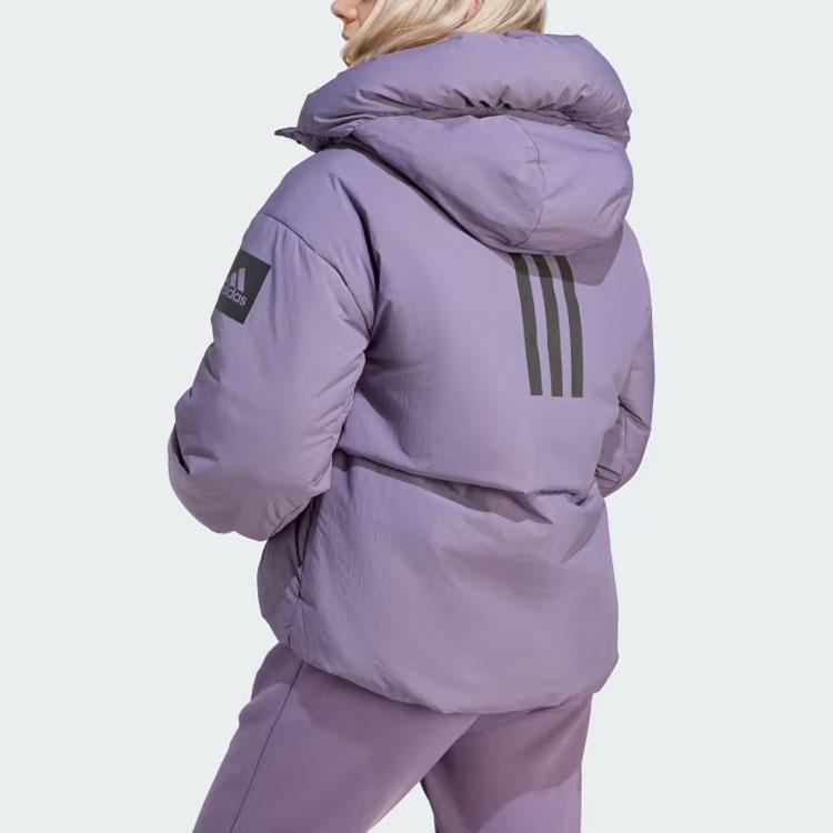 adidas Myshelter Cold.Rdy Jacket Color Block Logo Hooded Down Jacket Women Jacket Purple HZ5700