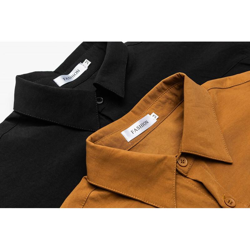 Fashion Autumn and Winter New Loose Shoulder Casual Solid Color Versatile Men's and Women's Long-sleeved Shirts