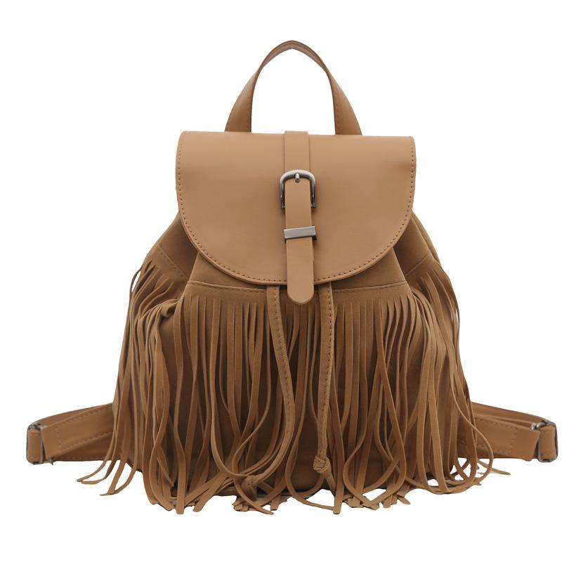 Autumn and Winter New Backpack Bohemian Niche Backpack Fringed Bag Commuter Backpack Literary Women's Bag Retro Trend