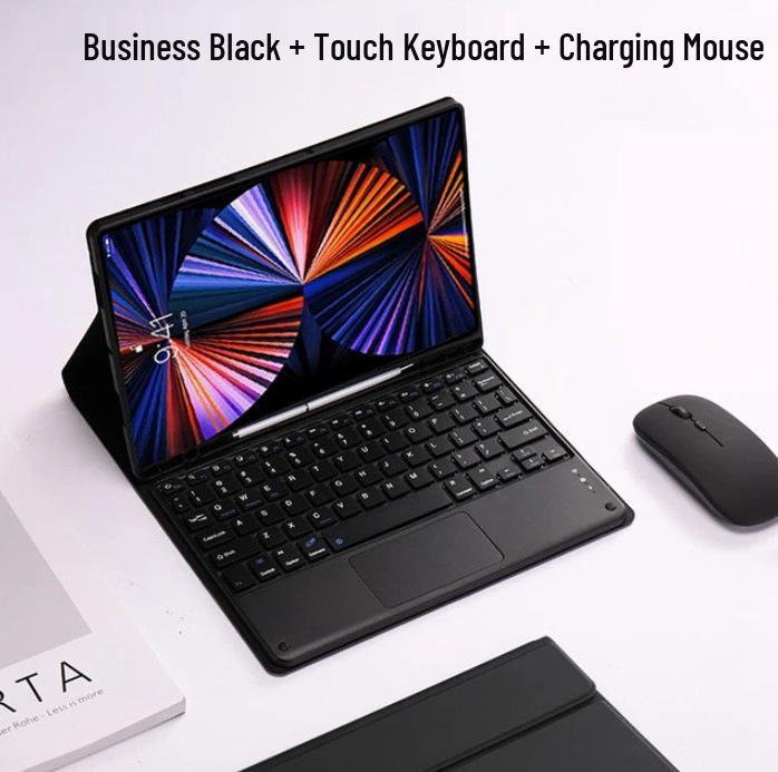 Bluetooth Touch Keyboard for Samsung Tab S9/S10/S7 FE Plus 12.4-inch & S6 Lite Protective Case