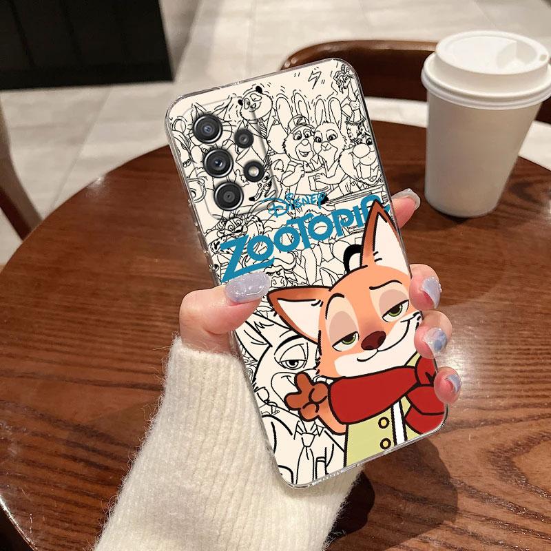 Clear Case For Samsung Galaxy A57 A37 A56 5G A36 Cases A55 A54 A35 A26 A07 A17 A16 A06 A34 A15 Shockproof Cover Disney Zootopia