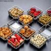 Glass Snack Platter Multi-cell Suit with Rectangular Wooden Pallet Home Square Dried Fruit Snack Bowl Fruit Plate Tableware