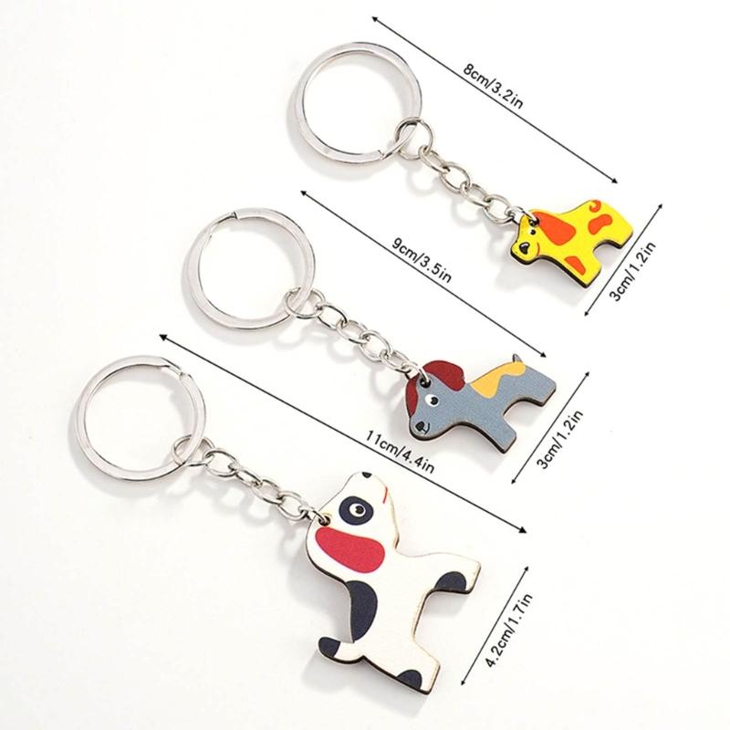 3 Pieces Matching Keychains Puzzle Keychain Set Stylish Keyrings Set Lovely Gift for Girlfriend Boyfriend Animal Lovers