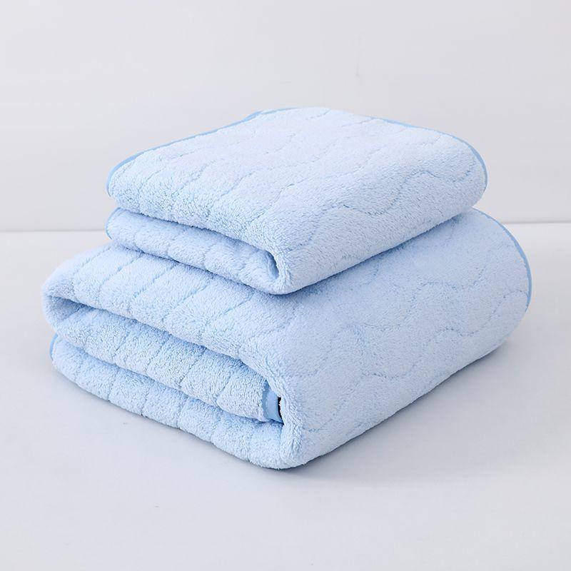 Water Rippled Bath Towel Coral Velvet Not Lose Hair Wash Face Towel Couple Large Bath Towel Thickened Water Moisture-wicking Rapid Drying Beach