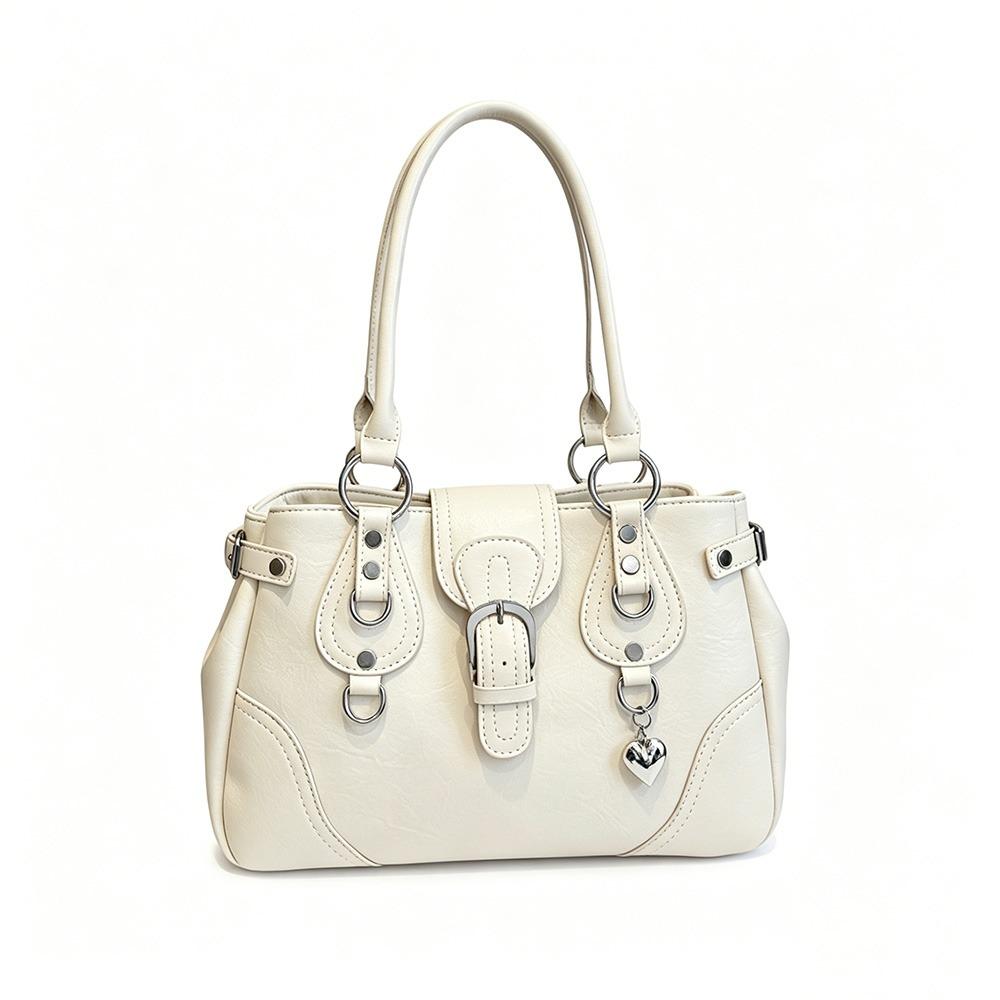 Y2K Aesthetic Women Underarm Bag Large Capacity PU Leather Retro Shoulder Bag Motorcycle Style Single Shoulder Handbag
