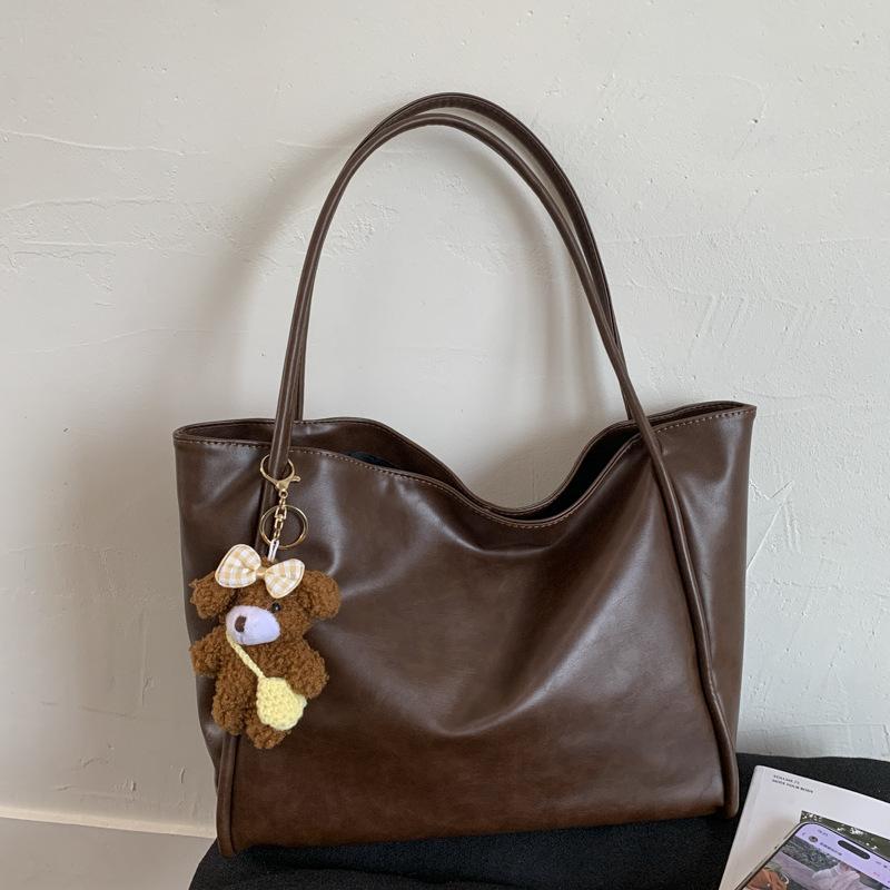 

Large-capacity Summer Vintage Stylish and Casual Single-shoulder Tote Bag темно-коричневого