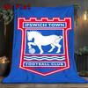 Ipswich Town Pattern Flannel Blanket High Quality All Seasons Warmth and Comfort Perfect for Christmas Gifts.