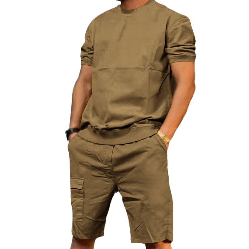 Abbigliamento sportivo estivo da uomo Abbigliamento da lavoro Cinque tasche Pantaloni Pantaloncini casual da spiaggia a maniche corte Tuta da uomo