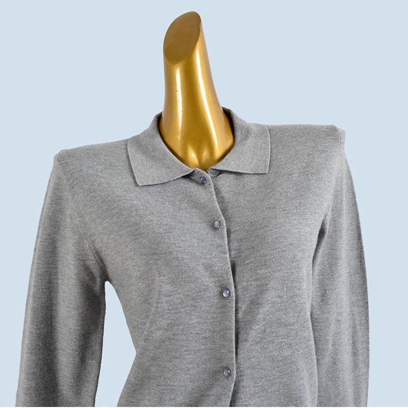 Foreign Trade Order Polo Collar Knit Cardigan Spring and Autumn Loose Women's Long Sleeve Slim Fit Slimming Top Casual All-matching Outer Wear