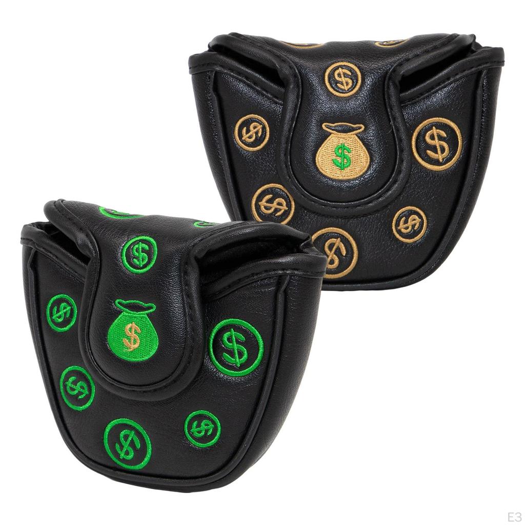 Durable Golf Mallet Putter Head Cover, Club Headcovers, Embroidery Wrap Easy for Golfers Women