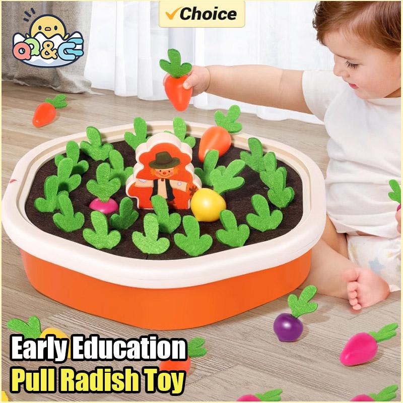 Non-Toxic Children'S Pull Radish Toy Fun Tabletop Carrot Harvest Game Teaching Aids Shape Sorting Matching Early Education Toys For Babies
