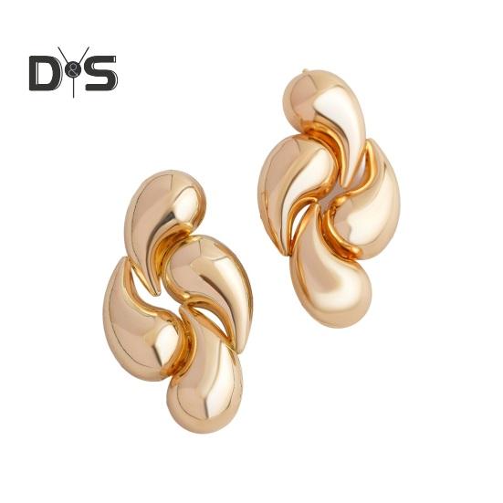 

1 пара женских сережек-гвоздиков в форме капли воды, геометрические, преувеличенные, гладкие, легкие, из сплава, повседневные, для поездок на работу, женские украшения для ушей золотистый
