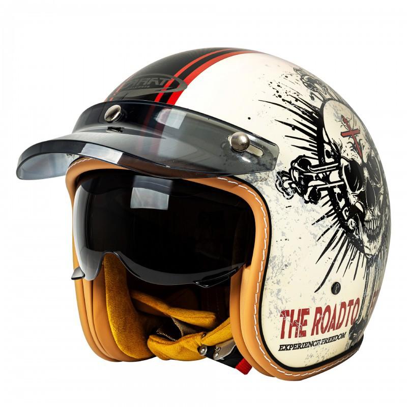 C500 White Competitive Motorcycle Helmet New National Standard Locomotive Lightweight Street Three-quarters Retro Half