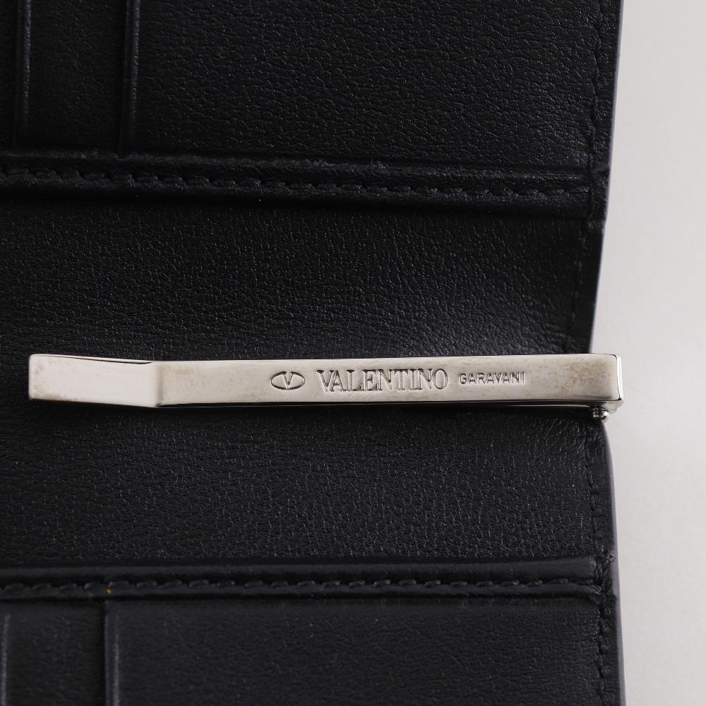 Valentino Garavani Bifold Bill Compartment 2Y2P0P32ZQU With Money Clip Black Calfskin Mens Used