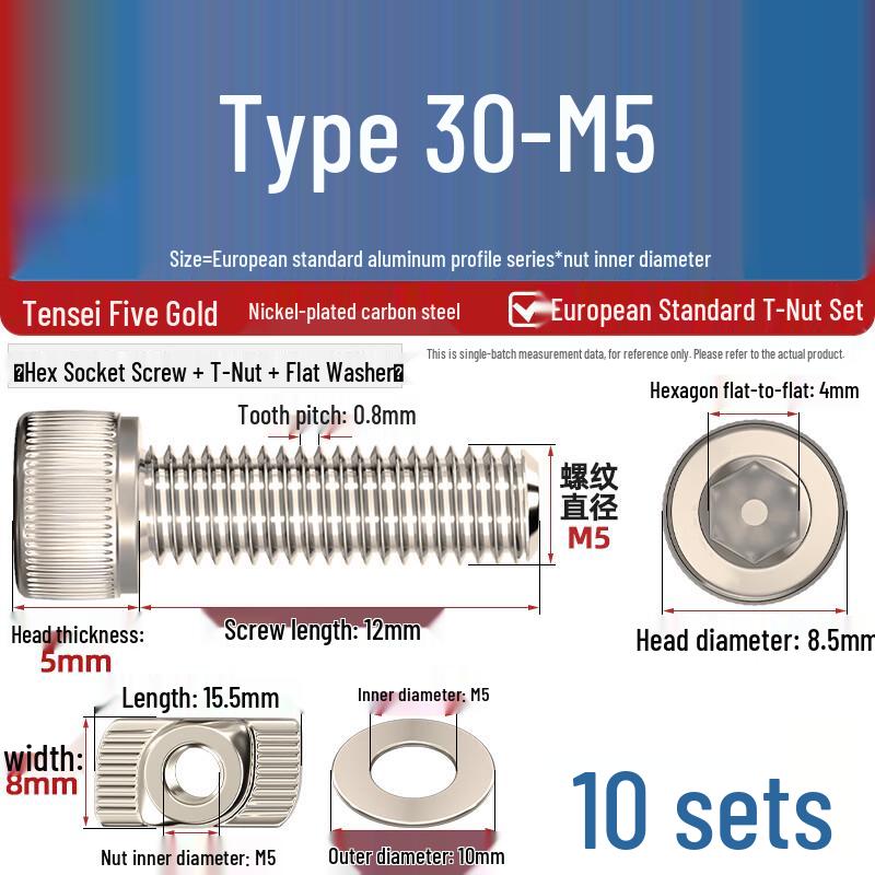 Европейский стандартный набор Т-гайки и болта
