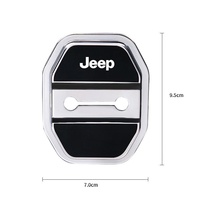 4Pc Silicone Car Door Lock Buckle Protector Cover For Jeep Grand Cherokee Wrangler JK Gladiator Compass Renegade Avenger Sticker