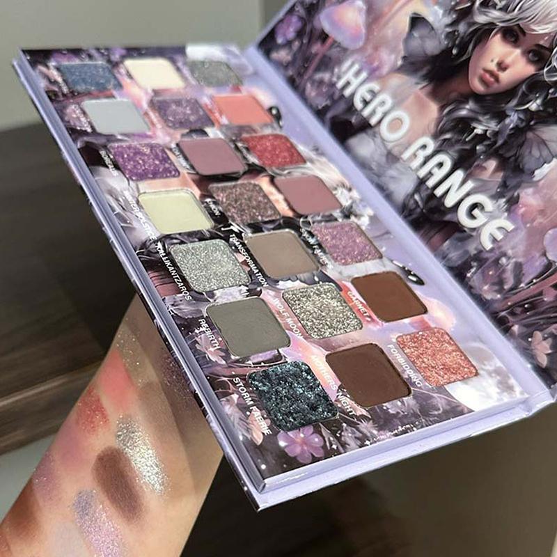 Herorange Palette Ombretti Fata dei Fiori Anime 21 Colori Opachi Brillanti Metallici Trucco Professionale Con Glitter Lunga Durata