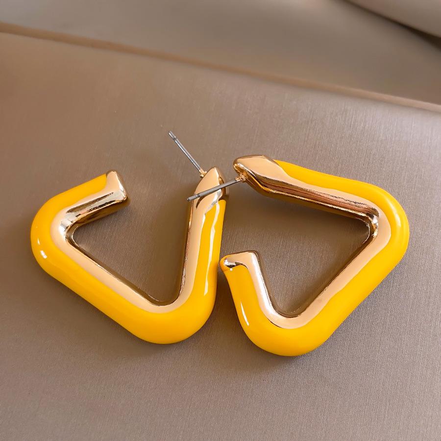 Серьги-гвоздики Oval Metal Earrings с серебряной иглой и капельным маслом - Простые, Ретро, Универсальные, с Высококлассным Шармом