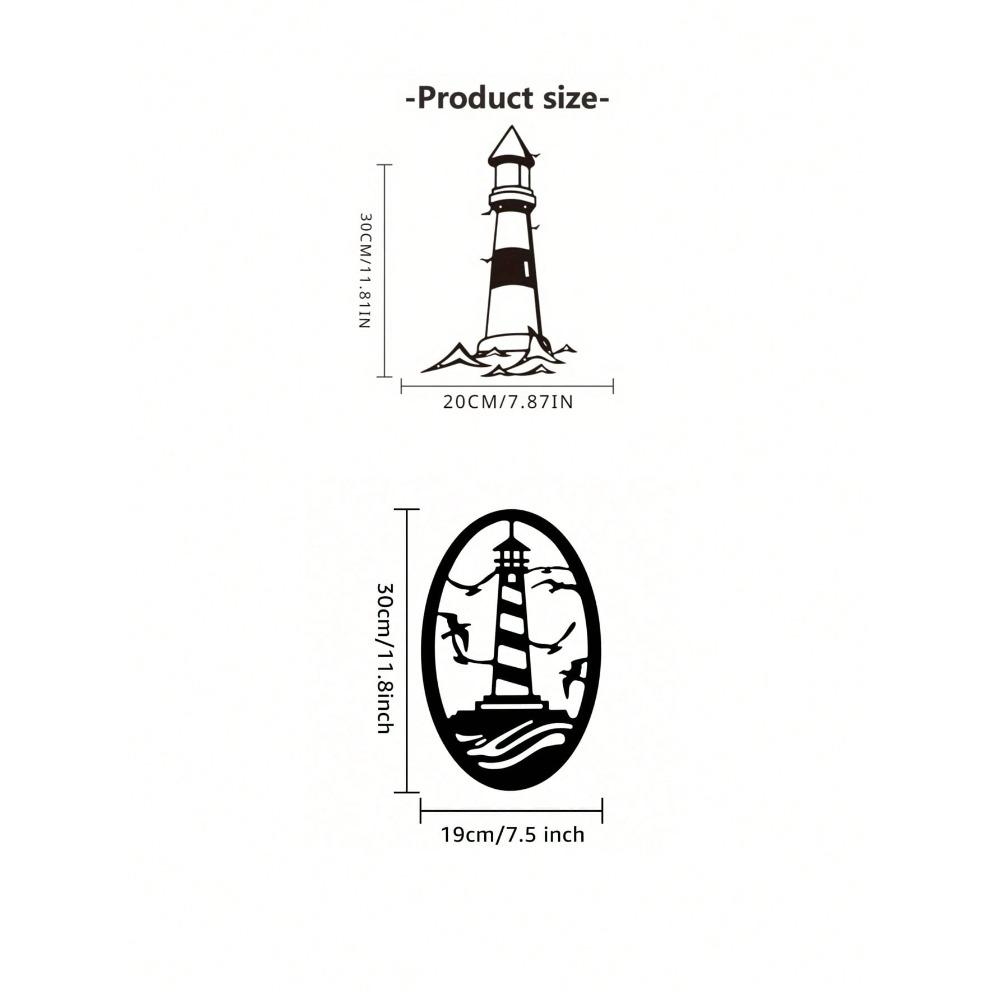 

Modern Metal Lighthouse Wall Art Sculpture Waterproof Rustproof Decor for Living Room Bedroom Bathroom Outdoor Christmas Gift TY5976+TY2729-01 разноцветный