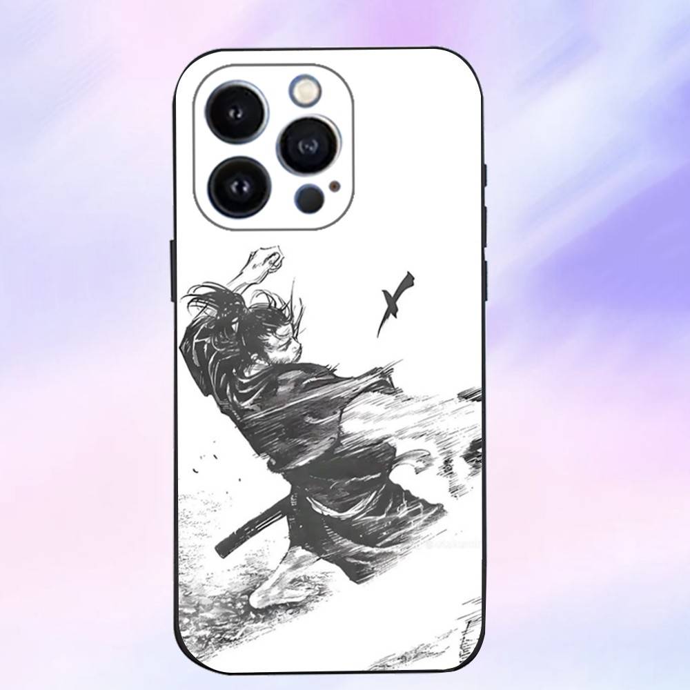 

M-Miyamotos Anime M-Musashi Phone Case For iPhone 16,15,14,13,12,11 Plus,Pro Max,XS,X,XR,SE,Mini,8,7,Soft Silicone Black Cover iPhone14Pro