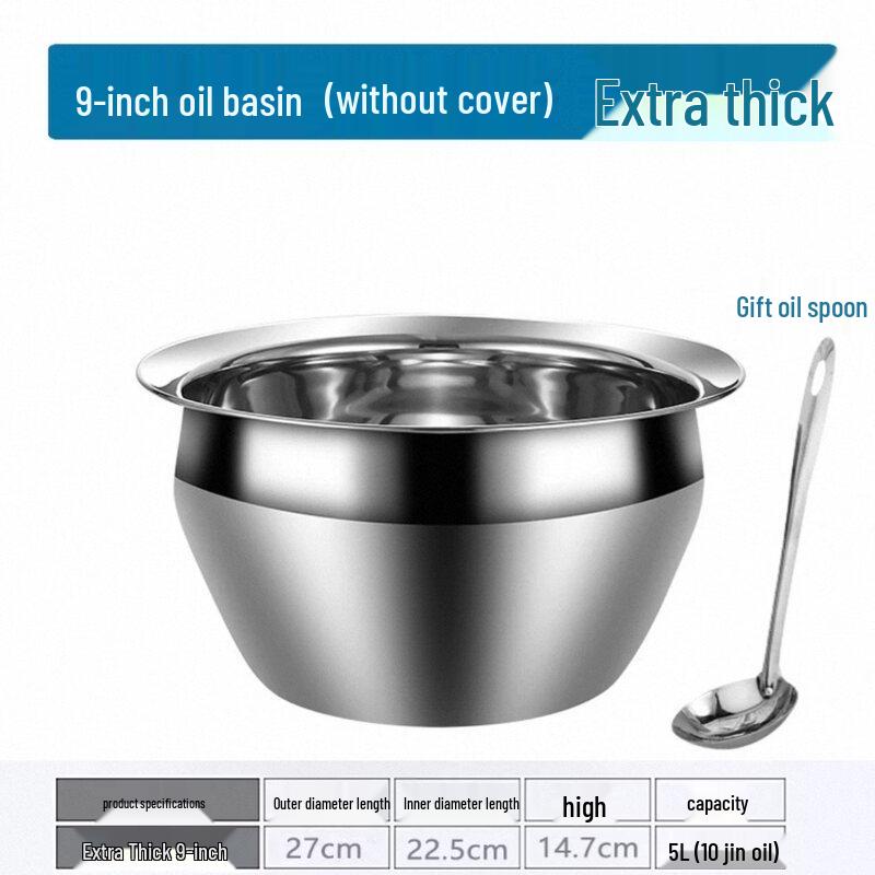 ZISIZ Stainless Steel Oil Basin with Lid