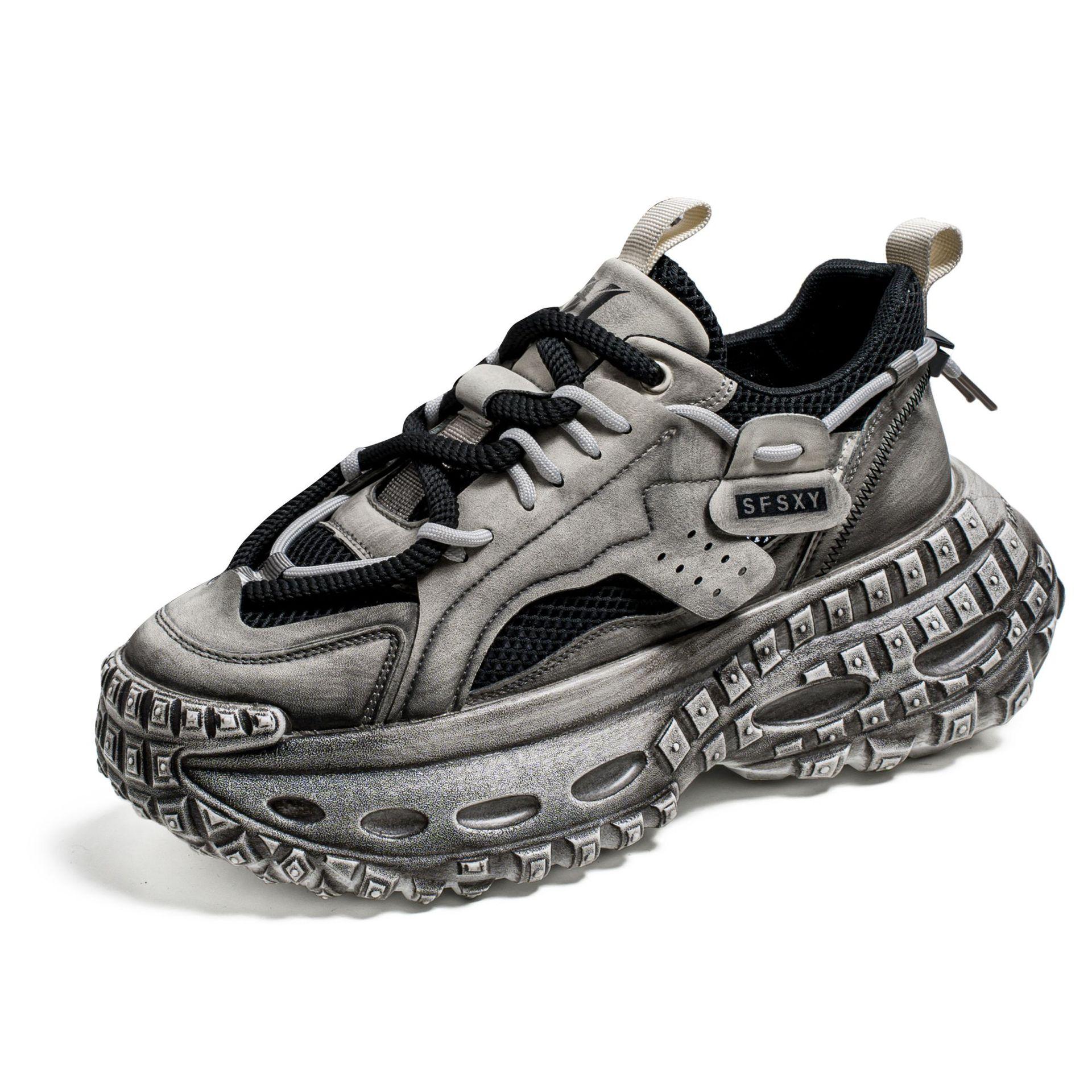 

Platform men s shoes summer new mesh breathable sports casual shoes non-slip heightening student personality dad shoes trendy shoes 39