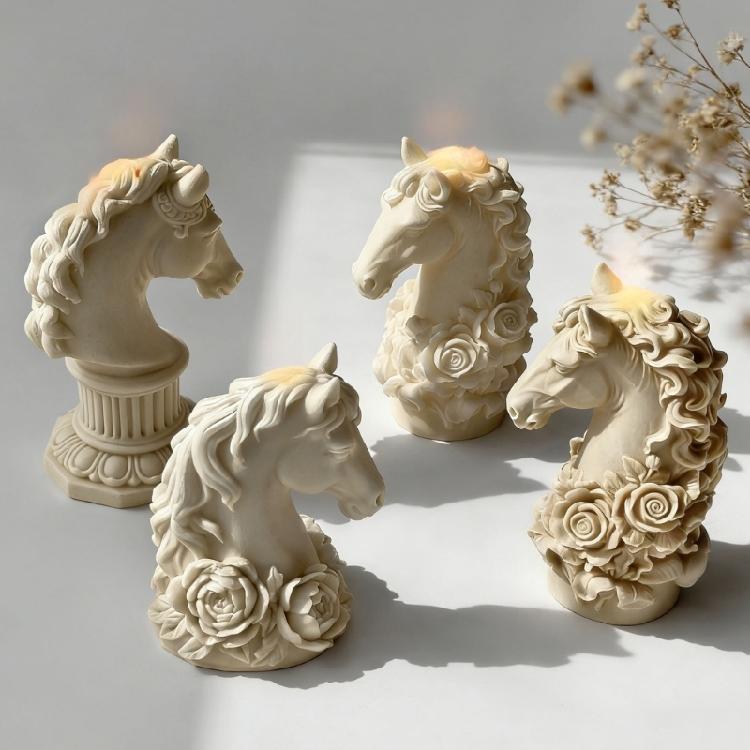 Horse Theme Silicone Candle Making Mold With Intricate Detailing For Unique Handcrafted Home Decoration