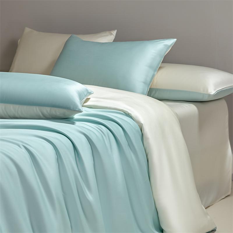 

Four piece set of natural silk solid color bedding, ice silk smooth nude sleeping bedding Flat Bed Sheet&1.5x2m 1pcs