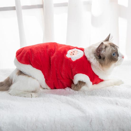 Winter Pet Clothes Super Soft Breathable Ultra-Thick Plush Lined Washable Keep Warm Acrylic Pet Cat Winter Warm Sweatshirt Sleeping Clothes Pet