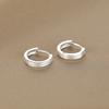 New 925 Silver Hoop Earrings Clip Matte Circle Geometric Punk For Women Girl Gift Jewelry
