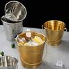 Durable Ice Bucket Stainless Steel Bucket with Handle Portable Beverage Tub Mirror Non-tip Polished for Bars Parties KTV Cooler High Frequency Use