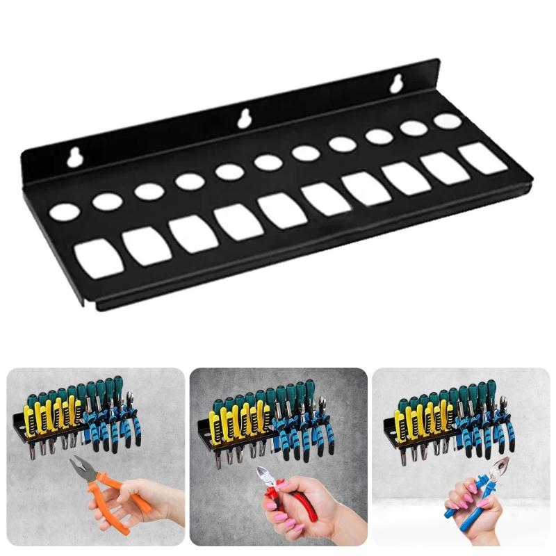 Screwdriver Holder Wall Mounted Pliers Wrench Storage Rack Multi Tool Hanging Organizer for Workshop Shed Garage Home