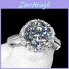 Stunning 5 Carat Moissanite Inspired Adjustable Ring In Elegant Platinum Finish For Women