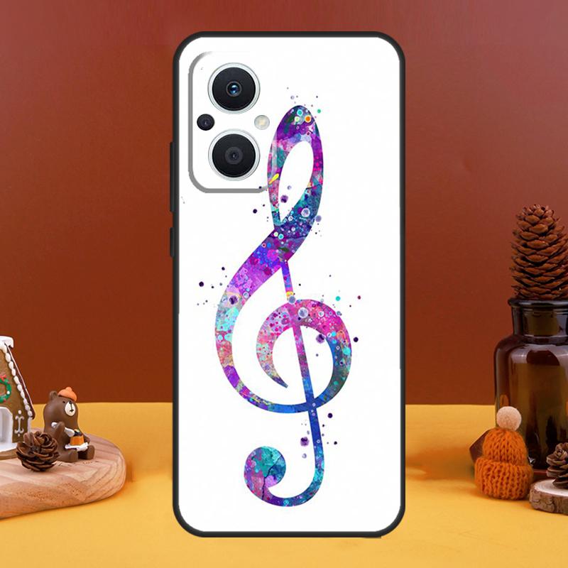 Treble Clef Music Note Case For OPPO Reno 8T 4Z 5Z 10 Pro 11 F 4 5 6 7 8 Lite OPPO Find X5 X6 Pro X2 X3 Lite Cover