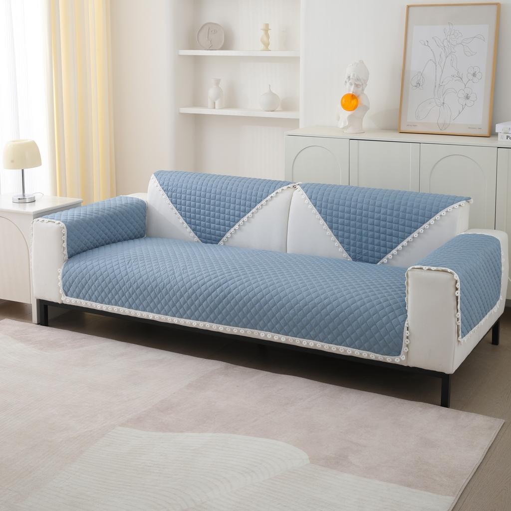 1pc Rhomb Quilted Non-Slip Sofa Cushion Cover, Slipcovers Protect your Living Room Couch Soft and Durable
