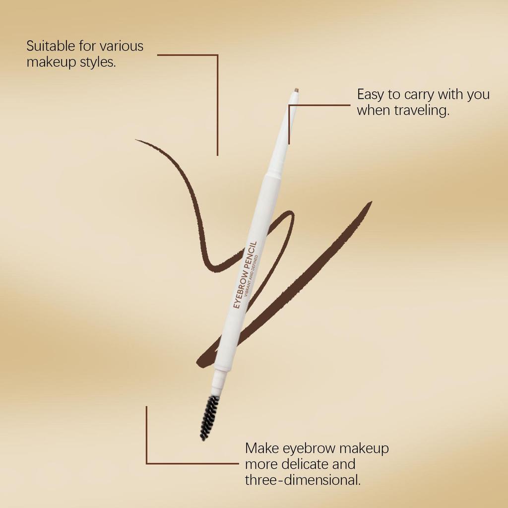 Zephoco Dark Brown Color-Changing Dual-Ended Eyebrow Pencil for Smooth, Three-Dimensional Brows