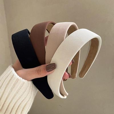 Modische Einfarbige Breite Stirnbänder für Damen Mädchen, 3 cm Breite Rutschfestes Elastisches Dickes Haarband Haarreif Trendiger Winter Herbst Stil