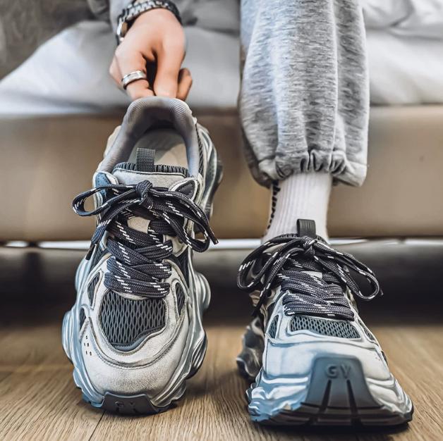 

Young male students leisure all-in-one thick soled elevating sports fashion sneakers shoes H175 39 бежевий