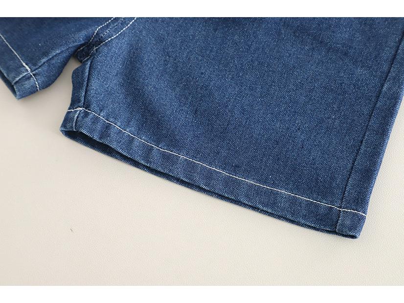 2025 Summer Boys' Casual Denim Shorts and T-Shirt Two-Piece Set