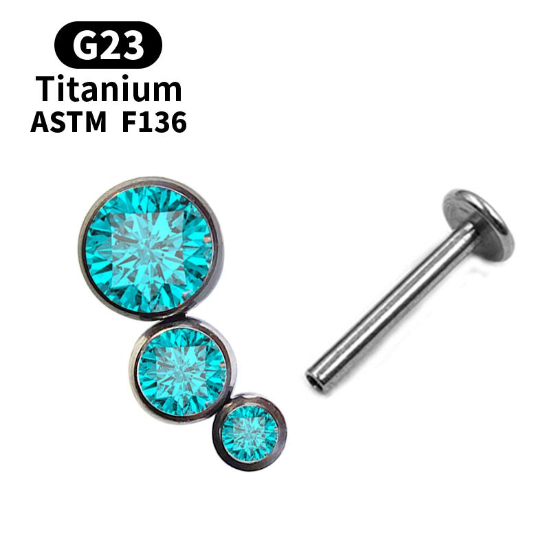 G23 Titanium Stud Earrings16G Piercing Set Ear Tragus Cartilage Zircon Opal Body Jewelry Helix Daith Lip Lobe Pin
